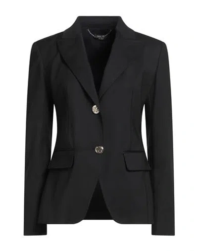 Liu •jo Woman Blazer Black Size 8 Cotton, Polyamide, Elastane