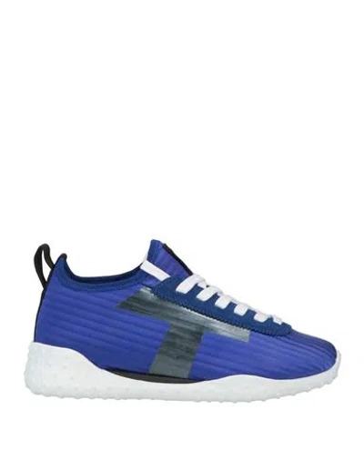 Tod's Woman Sneakers Bright Blue Size 6 Leather, Textile Fibers