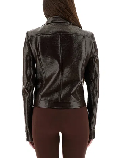 Courrèges Courreges Women Reedition Vinyl Jacket In Brown