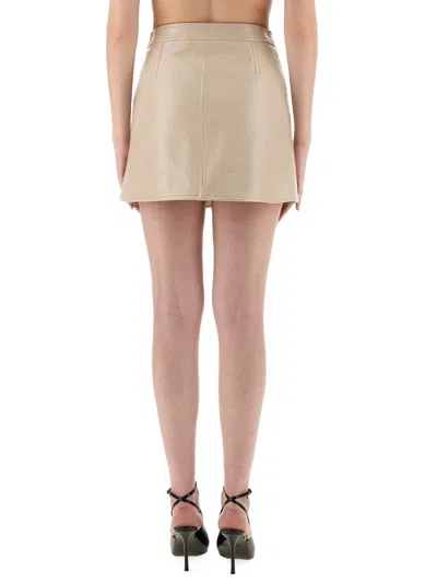 Courrèges Reedition Vinyl Mini Skirt In Neutral