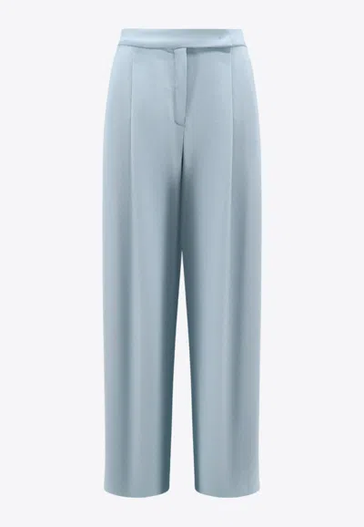 Pinko Montano Viscose Trousers With Pinces In Blue