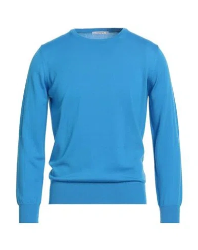Kangra Cashmere Kangra Man Sweater Azure Size 46 Wool In Blue