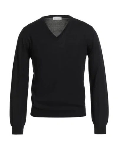 Richard Owen Richard Owe'n Man Sweater Midnight Blue Size 36 Virgin Wool In Black