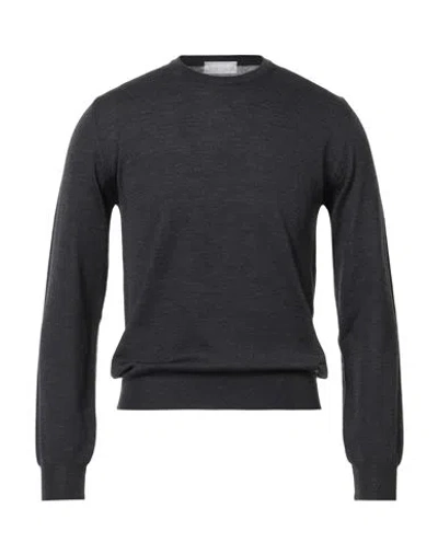 Richard Owen Richard Owe'n Man Sweater Charcoal Size 36 Virgin Wool In Black