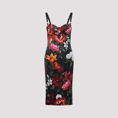 Dolce & Gabbana Anemone Floral Satin Bustier Dress