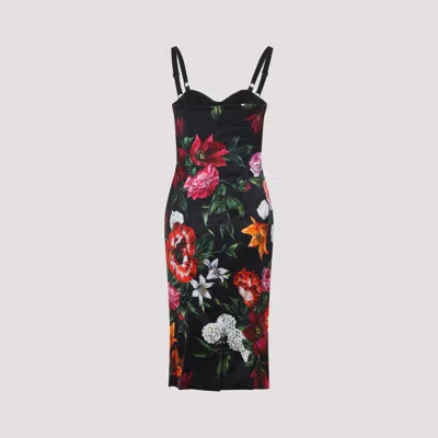 Dolce & Gabbana Anemone Floral Satin Bustier Dress