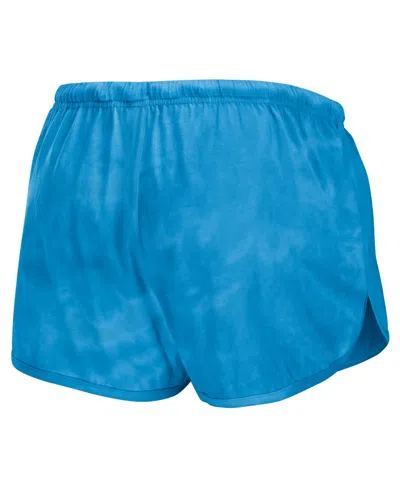 Wear By Erin Andrews Women's 2-piece Blue Carolina Panthers Tie-dye Cropped Pullover Sweatshirt And Shorts Lounge Set