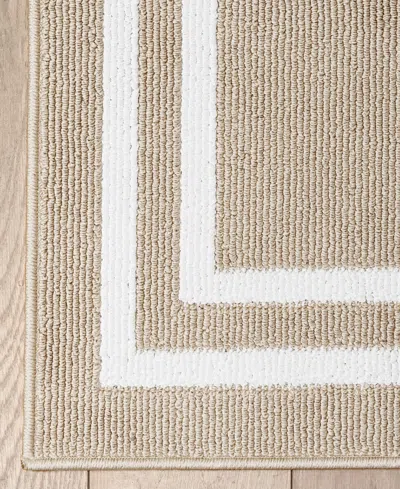 Jean Pierre New York Double Line Border Tufted Runner Rug, 30" X 144"