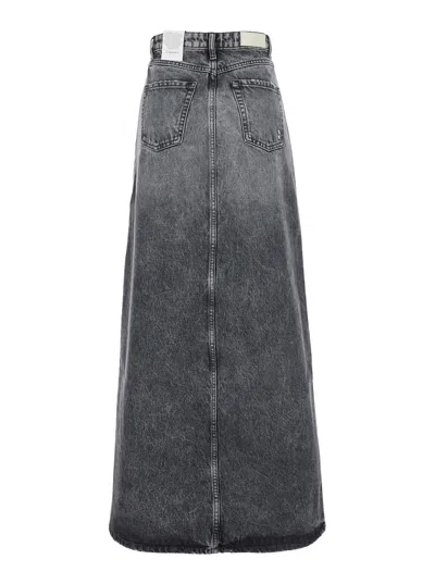 Icon Denim Denim Skirt In Gray