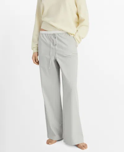 Mango Women's Elastic Detail Striped Pajama Pants