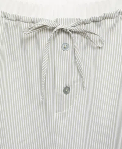 Mango Women's Elastic Detail Striped Pajama Pants
