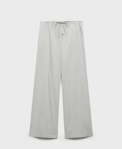 Mango Women's Elastic Detail Striped Pajama Pants