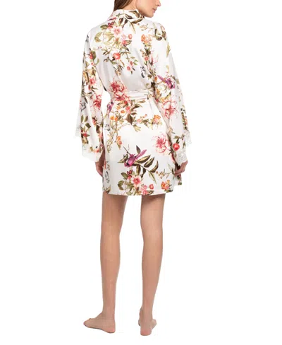 Linea Donatella Women's Garden Flight Satin Floral Wrap Robe