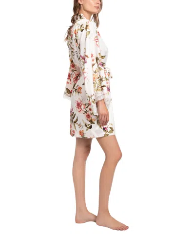 Linea Donatella Women's Garden Flight Satin Floral Wrap Robe