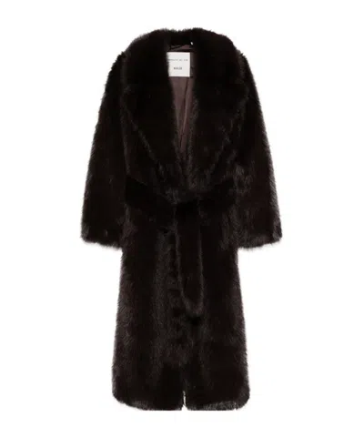 Agolde Shoreditch Ski Club Ebony Coat In Brown