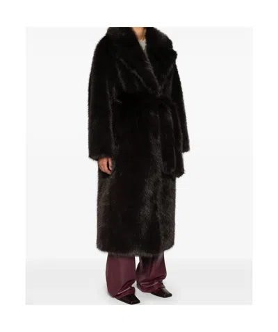 Agolde Shoreditch Ski Club Ebony Coat In Brown