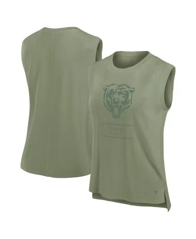 Fanatics Women's Olive Chicago Bears Studio Embrace Tank Top