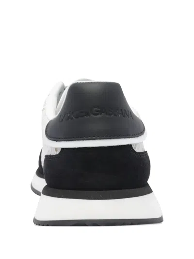 Dolce & Gabbana Black And White Low Top With Lace Details And Dg Patch On The Side In Black