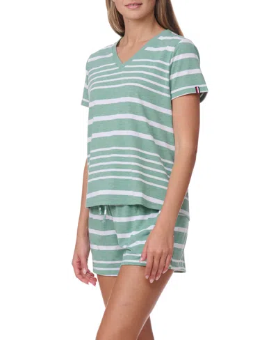 Tommy Hilfiger Women's 2pc Short Sleeve Tee & Short In Multi