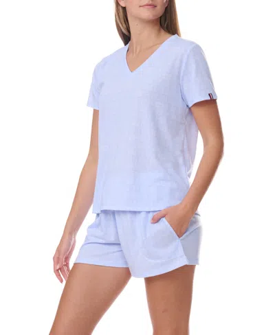 Tommy Hilfiger Women's 2pc Short Sleeve Tee & Short In Blue