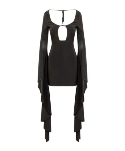 Giuseppe Di Morabito Cut Out Draped Sleeves Mini Dress In Black