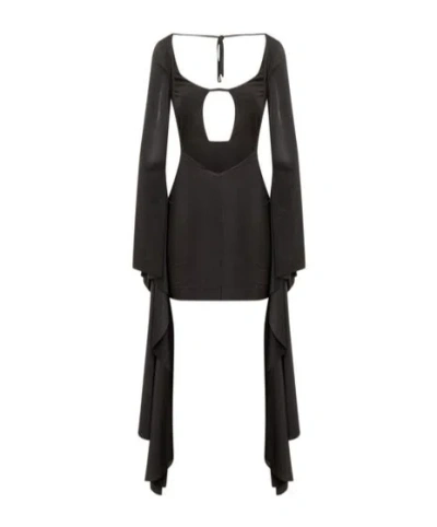 Giuseppe Di Morabito Cut Out Draped Sleeves Mini Dress In Black