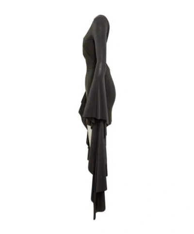 Giuseppe Di Morabito Cut Out Draped Sleeves Mini Dress In Black
