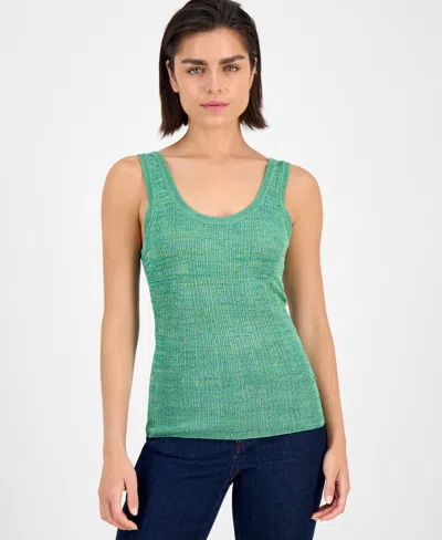 Inc International Concepts Women's Space-dyed Sweater Tank Top, Exclusively At Macy's In Green