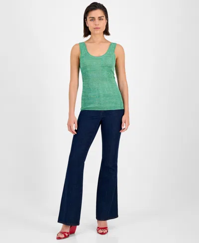 Inc International Concepts Women's Space-dyed Sweater Tank Top, Exclusively At Macy's In Green
