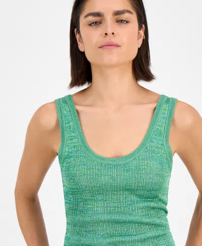Inc International Concepts Women's Space-dyed Sweater Tank Top, Exclusively At Macy's In Green