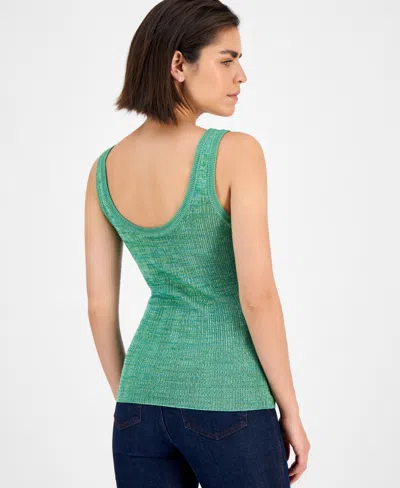 Inc International Concepts Women's Space-dyed Sweater Tank Top, Exclusively At Macy's In Green