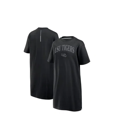 Fanatics Women's Black Lsu Tigers Elements Go Tri-blend T-shirt Dress In Black