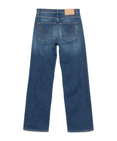 Dondup Fade-dyeing Patchwork Jeans Pants In Blue