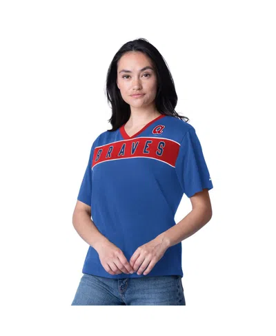 Starter Women's Royal Atlanta Braves Game Day V-neck T-shirt