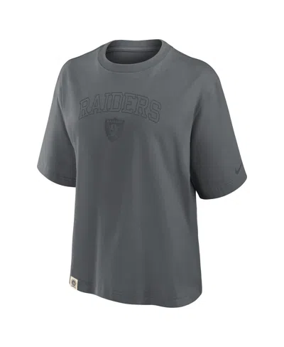Nike Women's Charcoal Las Vegas Raiders Glory Arch Boxy T-shirt