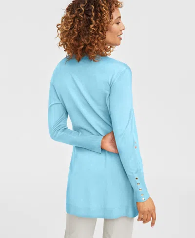 Jm Collection Petite Open-front Button-cuff Cardigan, Created For Macy's