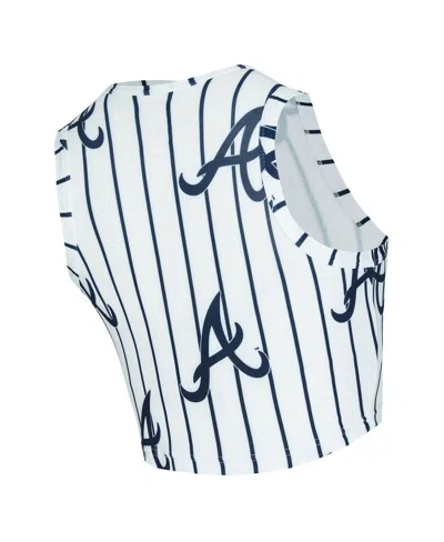Concepts Sport Women's White Atlanta Braves Pinstripe Record Tank And Shorts Set In White