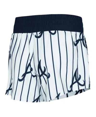 Concepts Sport Women's White Atlanta Braves Pinstripe Record Tank And Shorts Set In White