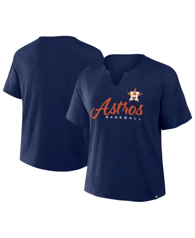 Fanatics Women's Navy Houston Astros Fan Fave Stadium Slub Boxy T-shirt