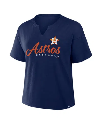 Fanatics Women's Navy Houston Astros Fan Fave Stadium Slub Boxy T-shirt