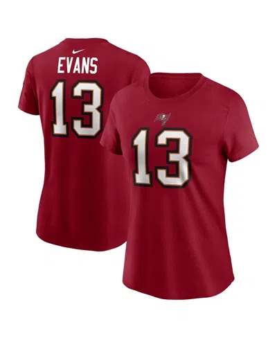 Nike Women's Mike Evans Red Tampa Bay Buccaneers Player Name Number T-shirt