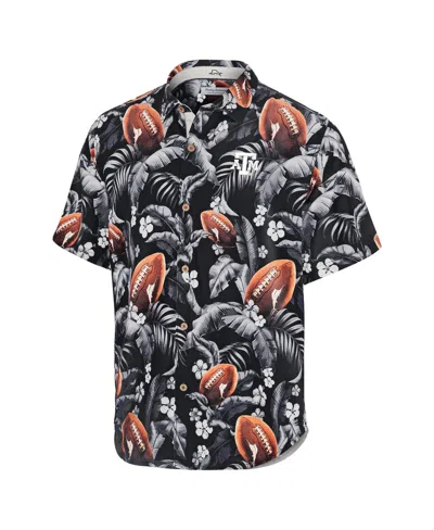 Tommy Bahama Black Georgia Bulldogs Veracruz Cay First Down Blooms Button-up Shirt In Gray