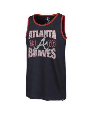 47 Brand Men's Navy Atlanta Braves Upload Franklin Tank Top In Black