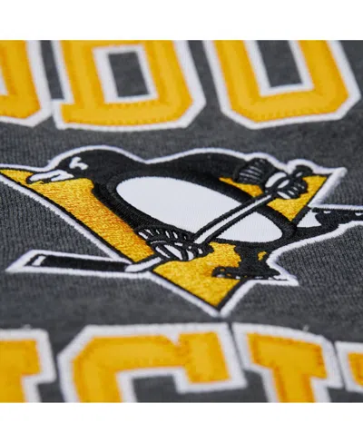 Mitchell & Ness Men's Heather Charcoal Pittsburgh Penguins Playoff Win Fleece Pullover Sweatshirt In Gray