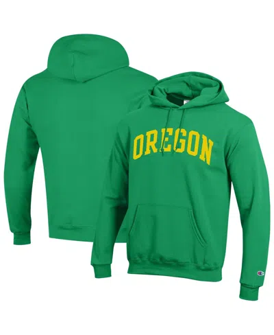 Champion Men's Green Oregon Ducks Basic Arch Fleece Pullover Hoodie In Green