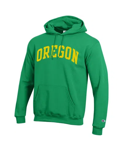 Champion Men's Green Oregon Ducks Basic Arch Fleece Pullover Hoodie In Green