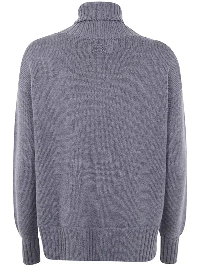 Drumohr Long Sleeve Turtle Neck In Gray