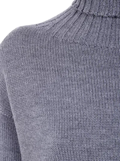 Drumohr Long Sleeve Turtle Neck In Gray