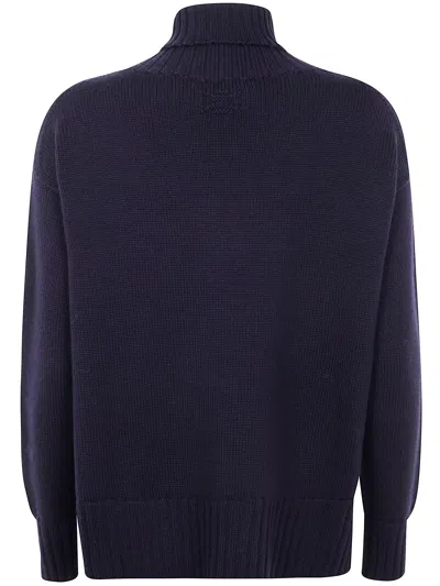 Drumohr Long Sleeve Turtle Neck In Blue