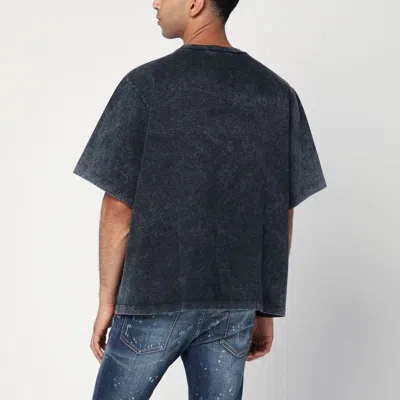 Dsquared2 Washed Grey T-shirt With Logo Men In Gray